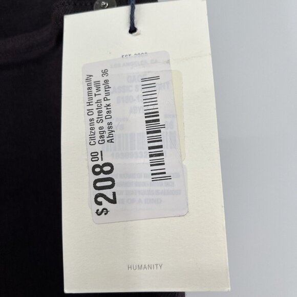 Citizens of Humanity Jeans Men 36 Purple Gage Classic Straight Denim Stretch - Picture 6 of 10